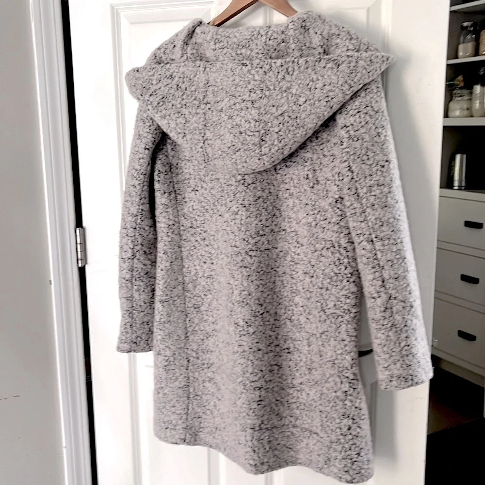 Cole Haan Signature Gray Wool blend Dress Coat with Hood size 8 - Picture 9 of 12